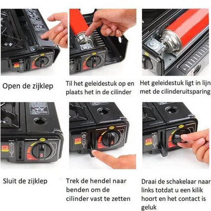 ReadyNest Draagbaar Nood Gasstel Campingkooktoestel Fornuis – Ideaal voor Noodpakket, Prepping en Buitenavonturen