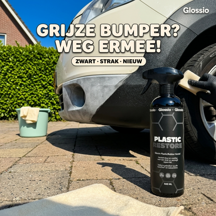 Glossio Combideal Winterklaar Pakket – Bescherming tegen Strooizout met Active Shampoo, Plastic/Rubber Restore en Quick Detailer