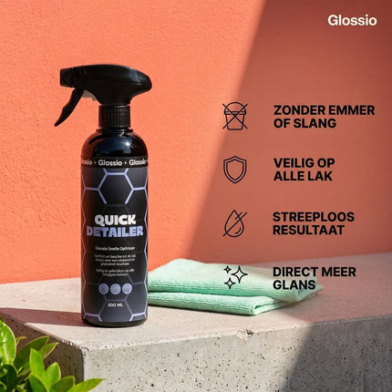 Glossio Combideal Winterklaar Pakket – Bescherming tegen Strooizout met Active Shampoo, Plastic/Rubber Restore en Quick Detailer