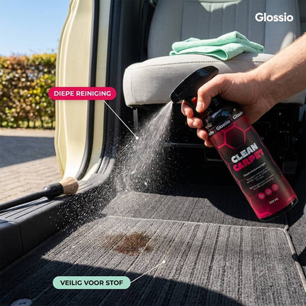 Glossio Combideal Bekleding en Tapijt Diepreiniging – 4-delige Set met Clean Carpet, Borstels en Microvezeldoeken