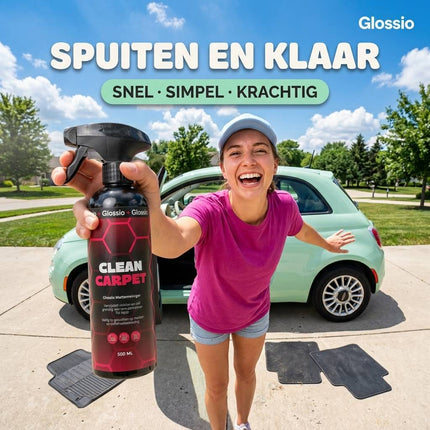 Glossio Combideal Bekleding en Tapijt Diepreiniging – 4-delige Set met Clean Carpet, Borstels en Microvezeldoeken