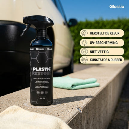 Glossio Combideal Winterklaar Pakket – Bescherming tegen Strooizout met Active Shampoo, Plastic/Rubber Restore en Quick Detailer