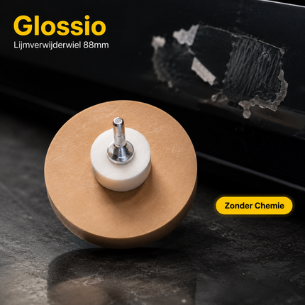 Glossio Lijmverwijderaar Wiel 88mm – Rubberen Schijf voor Lijmresten en Stickers Accessoire voor Boormachine