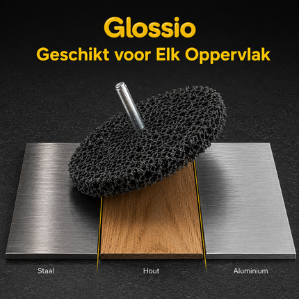 Glossio Roestverwijderschijf 100x15x6mm – Non-woven Schijf voor Roest en Lak Accessoire voor Boormachine