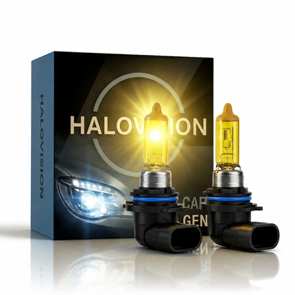 HaloVision Halogeen Koplampen HB4 9006 – 12V 3000K Retro Geel – Warmgeel Klassiek Dimlicht Grootlicht Halogeenlampen Set van 2 Autolampen