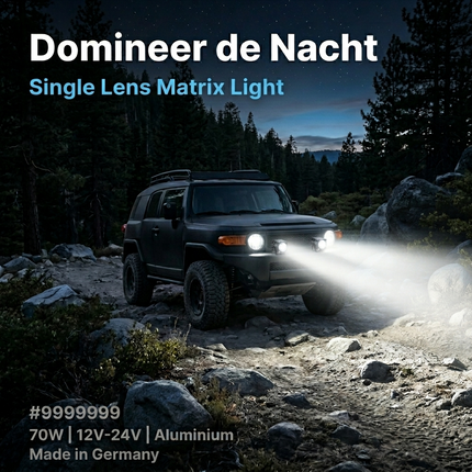 Halovision Turbo LED Grill Verlichting - Single Lens Matrix 45W tot 70W voor Auto en Offroad Voertuigen 12V tot 24V Combo Beam Lamp
