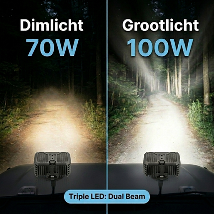 Halovision Turbo LED Grill Verlichting - Triple Lens Matrix 70W tot 100W voor Auto en Offroad Voertuigen 12V tot 24V Ultra Beam IP68 Lamp