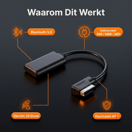 HawkDash Aux Kabel Voor Mmi Audio Kabel Bluetooth5.0 Aux Muziek Interface Adapter Audio Kabel Past Voor Ami Mmi Mdi Muziek Interface Adapter