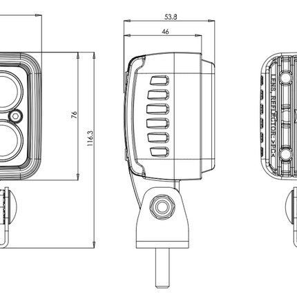 LED Veiligheidslicht Blauw voor Heftruck met Stroboscoop en Zwaailicht Spotprojectie 12-70V - VCTparts.nl