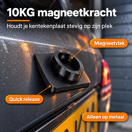 VCTparts Magnetische Kentekenplaathouder Set - Zonder Boren, Snelle Montage, 10KG Sterke Magneet voor Kentekenplaat