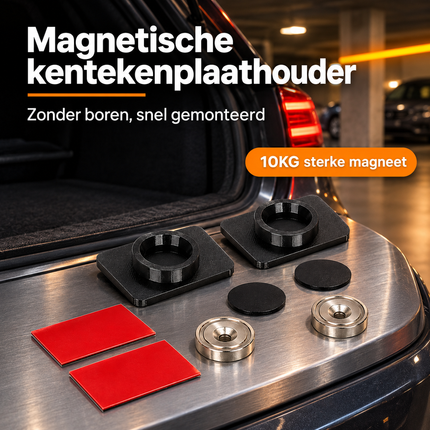 VCTparts Magnetische Kentekenplaathouder Set - Zonder Boren, Snelle Montage, 10KG Sterke Magneet voor Kentekenplaat