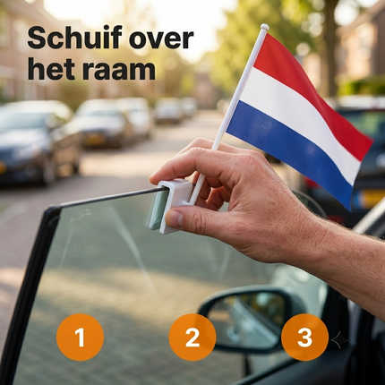 Nederlandse Autovlaggen Set 2 Stuks – Holland Nederland Vlag Auto – 30 x 45 cm – Inclusief Raamhouders – WK 2026 Oranje Supporters