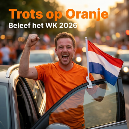 Nederlandse Autovlaggen Set 2 Stuks – Holland Nederland Vlag Auto – 30 x 45 cm – Inclusief Raamhouders – WK 2026 Oranje Supporters
