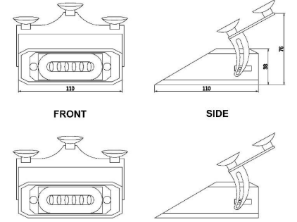 AEB LED Flitser Oranje Licht Voorruit Dashboard Ruitbevestiging 12V 24V Waarschuwingslamp - VCTparts.nl