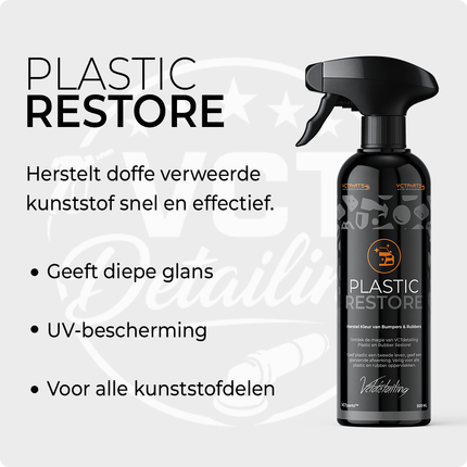 Plastic/Rubber Restore Premium Bumper en Rubber Kleurherstel 500ML Beschermd Langdurig - VCTparts.nl