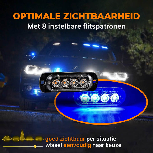 Grill Stroboscope blinkt blaue LED -Blitzlichter [Grillblitze - Stoßfängerfliter]