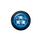 Ronde LED Flitser Blauw - 3 LEDs 12-24V Inbouwmontage - VCTparts.nl