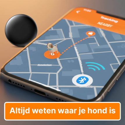 Smart Tag Bluetooth/GPS Hondentracker – Volg je Huisdier met Tracer Maps en Zoek Mijn App iOS/iPhone – Zwart - VCTparts.nl