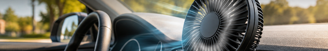 Verwarming & Koeling / Ventilatie banner - ventilator geklemd aan het ventilatierooster in de auto | VCTparts