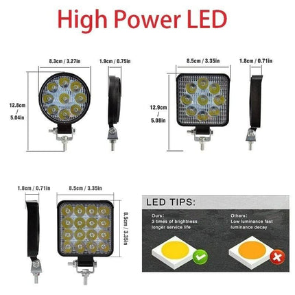 VCTparts Achterlicht Offroad Verstraler LED Lamp Spotlight - Vierkant 27W NORGOS 2