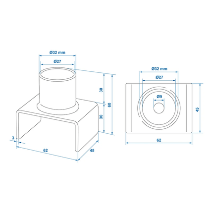 VCTparts Adapter Opzetstuk voor Potkrik Veiligheidsbeugel - U - klem VCTparts 3