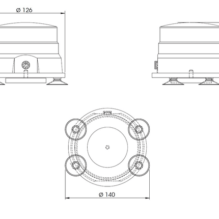 AEB Draadloze LED Zwaailamp Oranje – Magnetisch Accu Gevoerd Draadloos voor Werkverkeer - VCTparts.nl