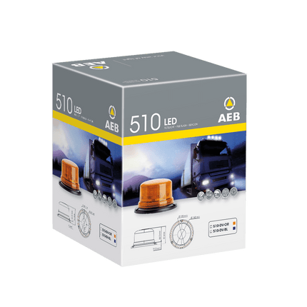 AEB Flitslicht Oranje Compact 3 - Puntsbevestiging 12V 24V R65 R10 IPX5 Zwaailamp - VCTparts.nl