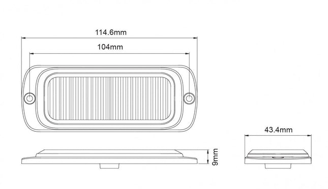 AEB LED Flitser 12 LEDs Blauw 12 - 24V ECE R65 Klasse 2 Opbouw Bevestiging - VCTparts.nl