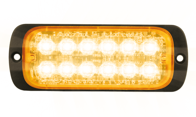 AEB LED Flitser 12 LEDs Oranje 12 - 24V ECE R65 Klasse 2 Opbouw Bevestiging - VCTparts.nl