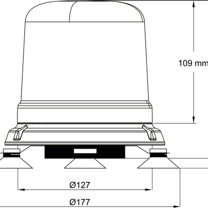 AEB LED Flitslicht Oranje Magnetisch 12V 24V R65 R10 IPX5 Zwaailamp met Zuignappen - VCTparts.nl