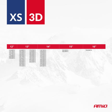 AMIO 3D XS Textiele Sneeuwkettingen voor Autobanden – EN16662 - 1 ÖNORM V5121 – Veilig Rijden op Sneeuw en IJs - VCTparts.nl