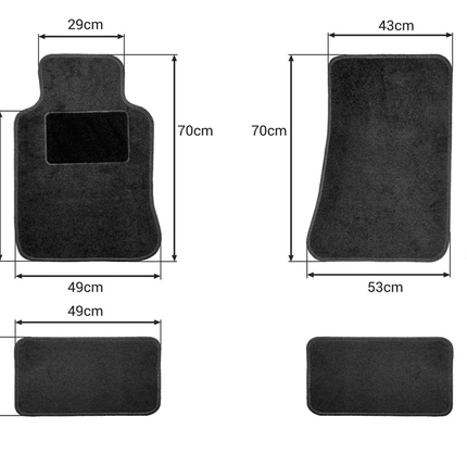 AMiO AMiO 4 Universele Auto Matten TEX - 3 voor Meerdere Auto Merken Zwart AMiO 4