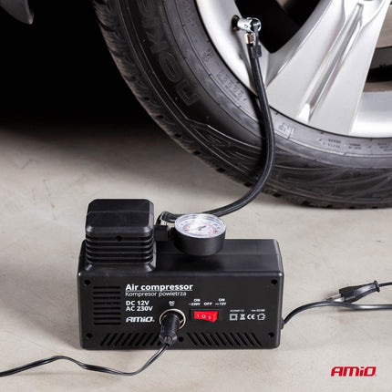 AMiO AMiO Autocompressor 12V/230V Acomp-13 - Bandenpomp voor Auto en Thuis AMiO 4