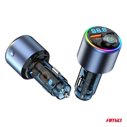 AMiO AMiO Bluetooth FM Transmitter Auto – USB - C en USB - A Snellader – Handsfree Bellen – 12V/24V – Draadloze Muziekstreaming AMiO 6
