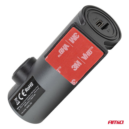 AMiO AMiO Dashcam 1K WLAN – Full HD 1080P Auto Camera WiFi – 128GB Ondersteuning – Nachtmodus Loop Recording USB C Dash Camera AMiO 3