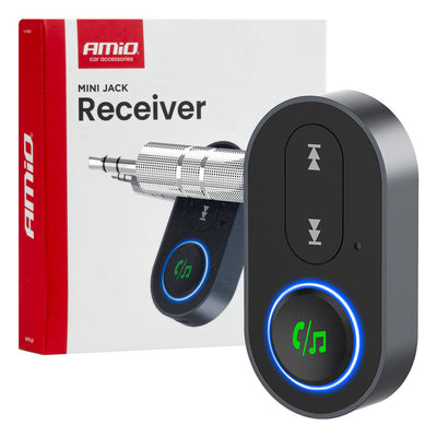 AMiO Kabelloser Mini-Audio-Bluetooth-Empfänger – 3,5-mm-AUX-Anschluss, Musikstreaming, Freisprechfunktion