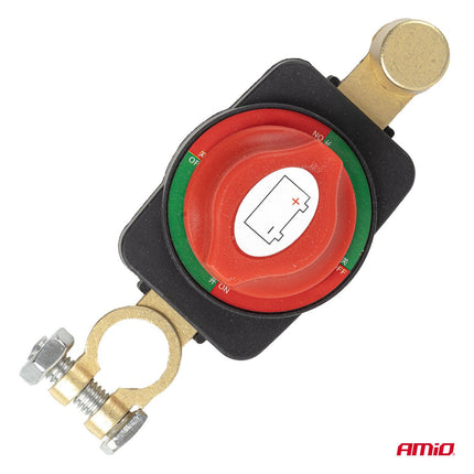 AMiO AMiO Hoofd Stroomschakelaar 12V - 48V 275A – Battery Disconnect Switch Top Post – Auto Accu Hoofdschakelaar Anti Diefstal en Stroomonderbreker AMiO 3