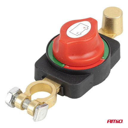 AMiO AMiO Hoofd Stroomschakelaar 12V - 48V 275A – Battery Disconnect Switch Top Post – Auto Accu Hoofdschakelaar Anti Diefstal en Stroomonderbreker AMiO 2