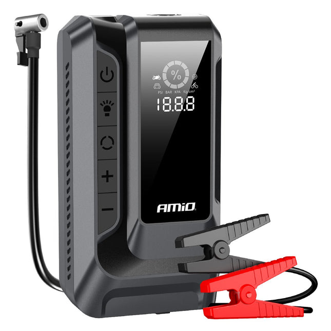 AMiO AMiO Jump Starter 4-in-1 12Ah 1600A met Luchtcompressor, Powerbank en LED-lamp - 12V Starthulp AMiO 1