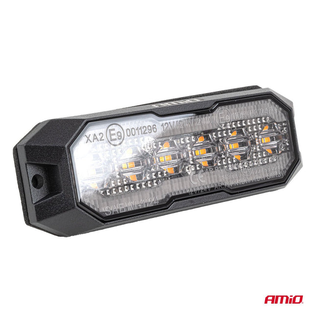 AMiO AMiO LED Waarschuwingslamp R65 R148 12V 24V 24W Oranje Rood - 3 - in - 1 Signaallamp Markeringslicht en Achterlicht voor Bedrijfsvoertuigen AMiO 2