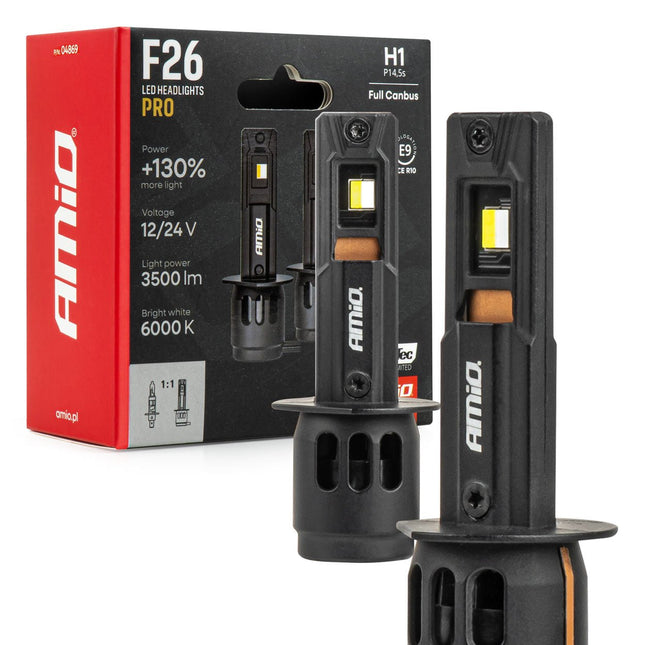 AMiO AMiO LumiTec F26 Night Breakers H3 +130% PRO LIMITED LED Koplampen - 68W 12V 24V FULL CANBUS Dimlicht Grootlicht AMiO 1
