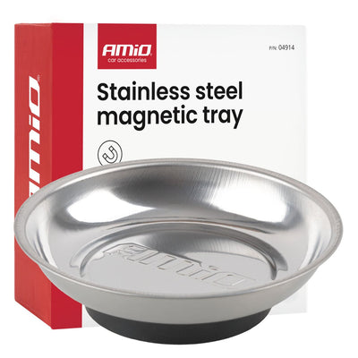 AMiO Magnetische Ablageschale Edelstahl 110mm kleine Magnetschale für Schrauben und Bolzen