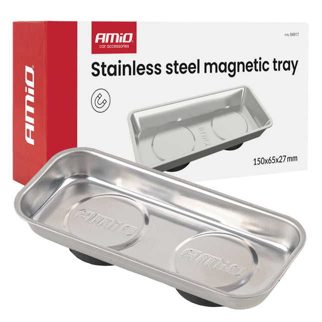 AMiO AMiO Magnetische Onderdelenbak RVS 150x65x27mm Rechthoekige Magneetschaal AMiO 1
