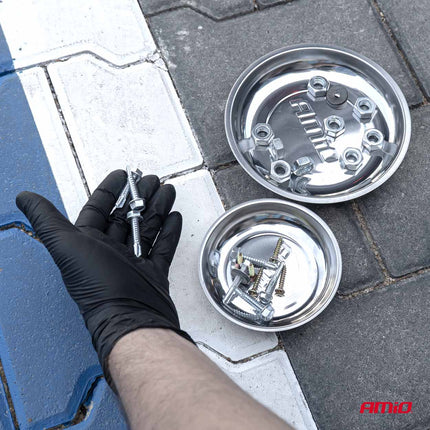 AMiO AMiO Magnetische Onderdelenbak Set RVS 110mm + 150mm Magneetschalen 2 stuks AMiO 3