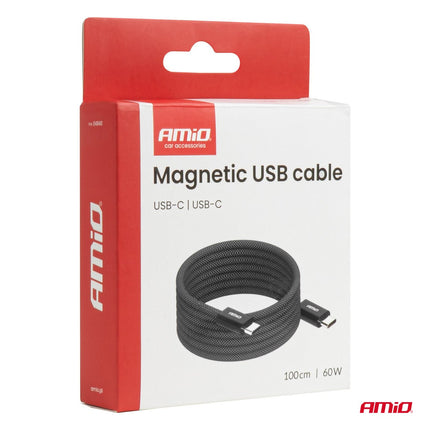 AMiO AMiO Magnetische USB - C naar USB - C Kabel 60W 1 Meter – Snelladen Oplaadsnoer en Data Kabel met Magnetische Aansluiting AMiO 9