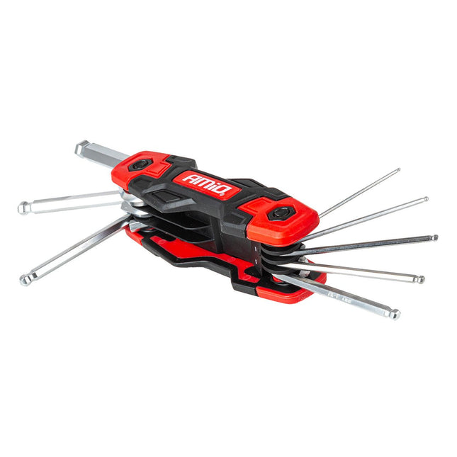 AMiO AMiO Opbouwbare Imbus Sleutelset 8 stuks CRV – Compacte 8-delige set voor montage en werkplaats met Bolpunt Hex Keys inbus AMiO 1
