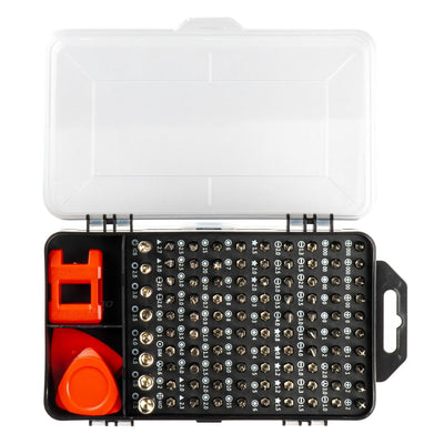 AMiO Präzisions-Schraubendreher-Set 115-teilig – komplettes Reparaturset mit Bits, Pinzette und Zubehör im Koffer
