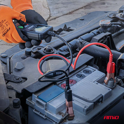 AMiO AMiO Professionele Digitale Accu Tester 2-220Ah 6V/12V/24V voor Auto, Motor en Vrachtwagen - Batterijtester Werkplaats AMiO 3
