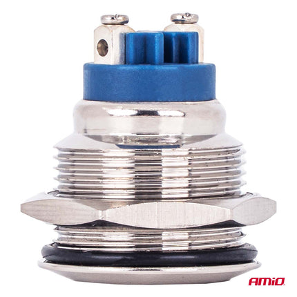 AMiO AMiO Ronde RVS Schakelaar 19mm ON/OFF 5A 12V 230V - Duurzame Auto en Elektronica Schakelaar voor Paneelinstallatie AMiO 2