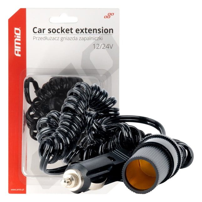 AMiO AMiO Sigarettenaansteker Verlengkabel 12V/24V - 300cm Auto Stopcontact Extender AMiO 1